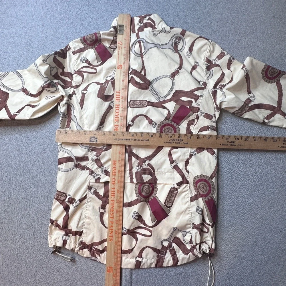 Ariat Jacket Womens Small Cream Equestrian Print 1/4 Zip Windbreaker 10007153 - Picture 6 of 10